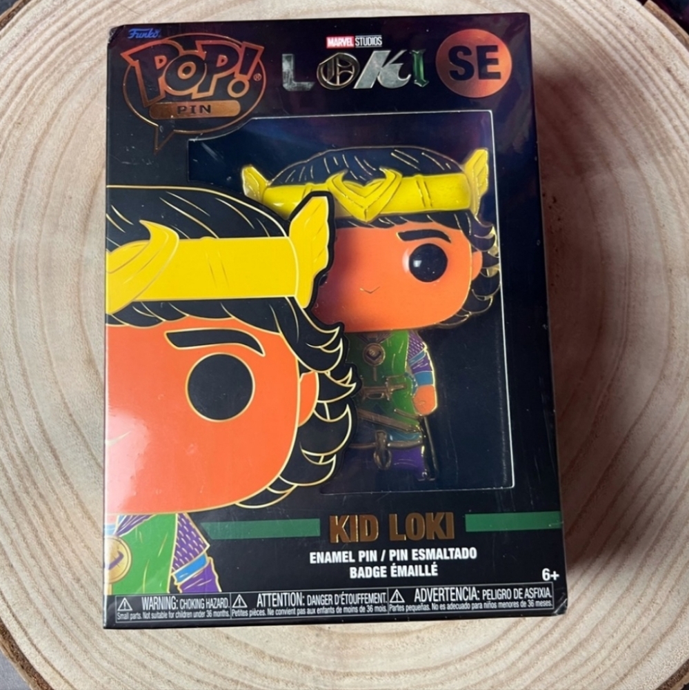 Kid Loki enamel pin